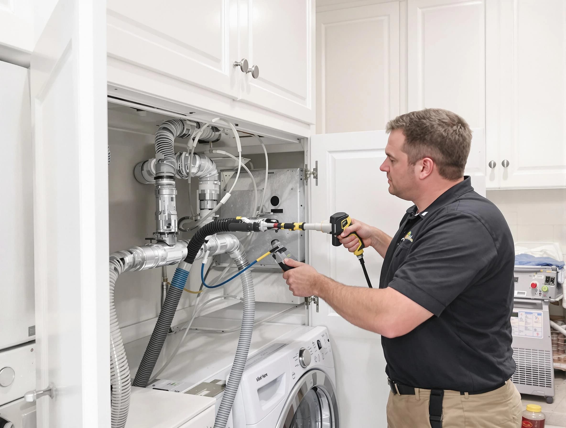 Murfreesboro Dryer Vent Cleaning professional removing severe blockage from a clogged dryer vent in Murfreesboro