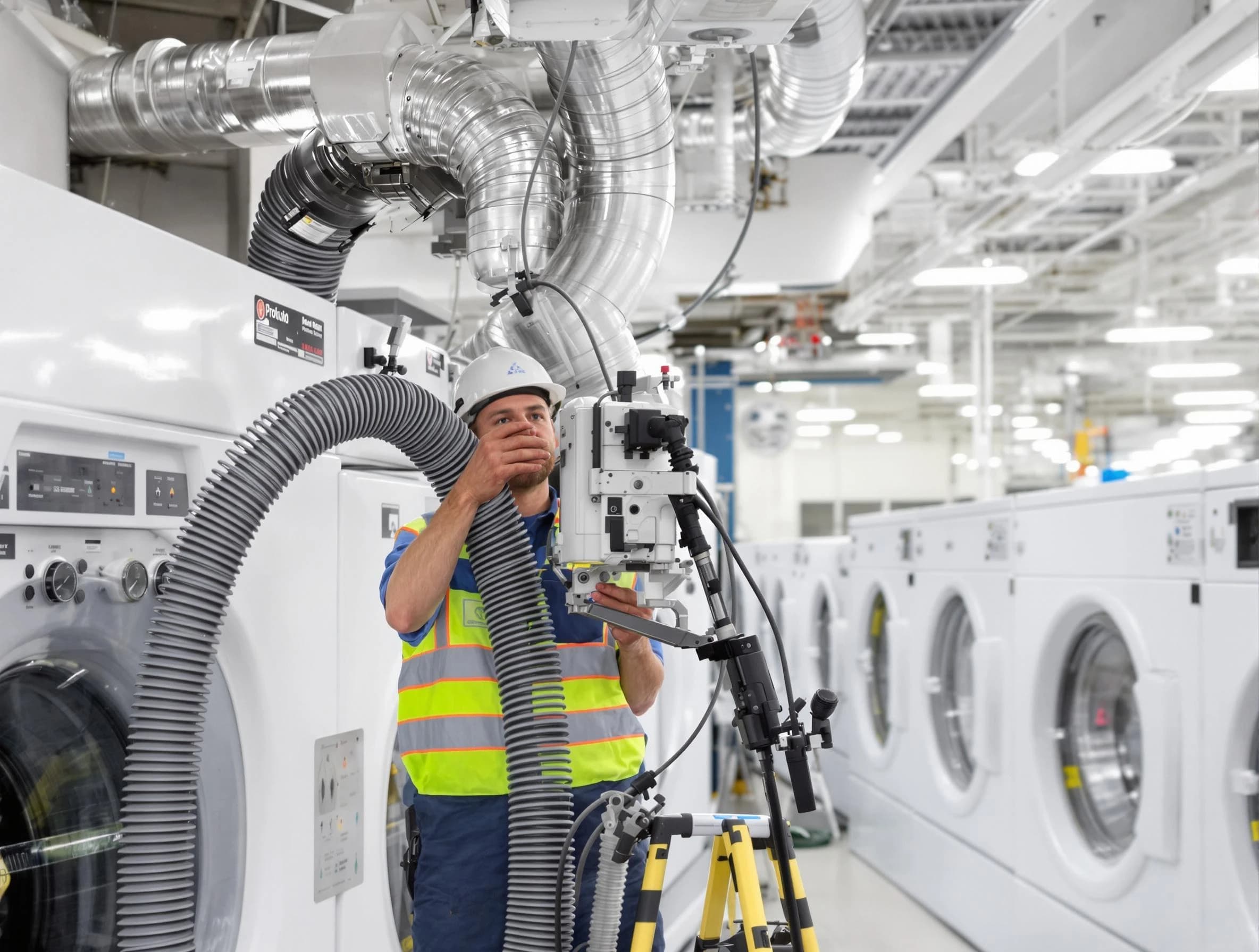 Murfreesboro Dryer Vent Cleaning team performing commercial-grade dryer vent cleaning at a business facility in Murfreesboro