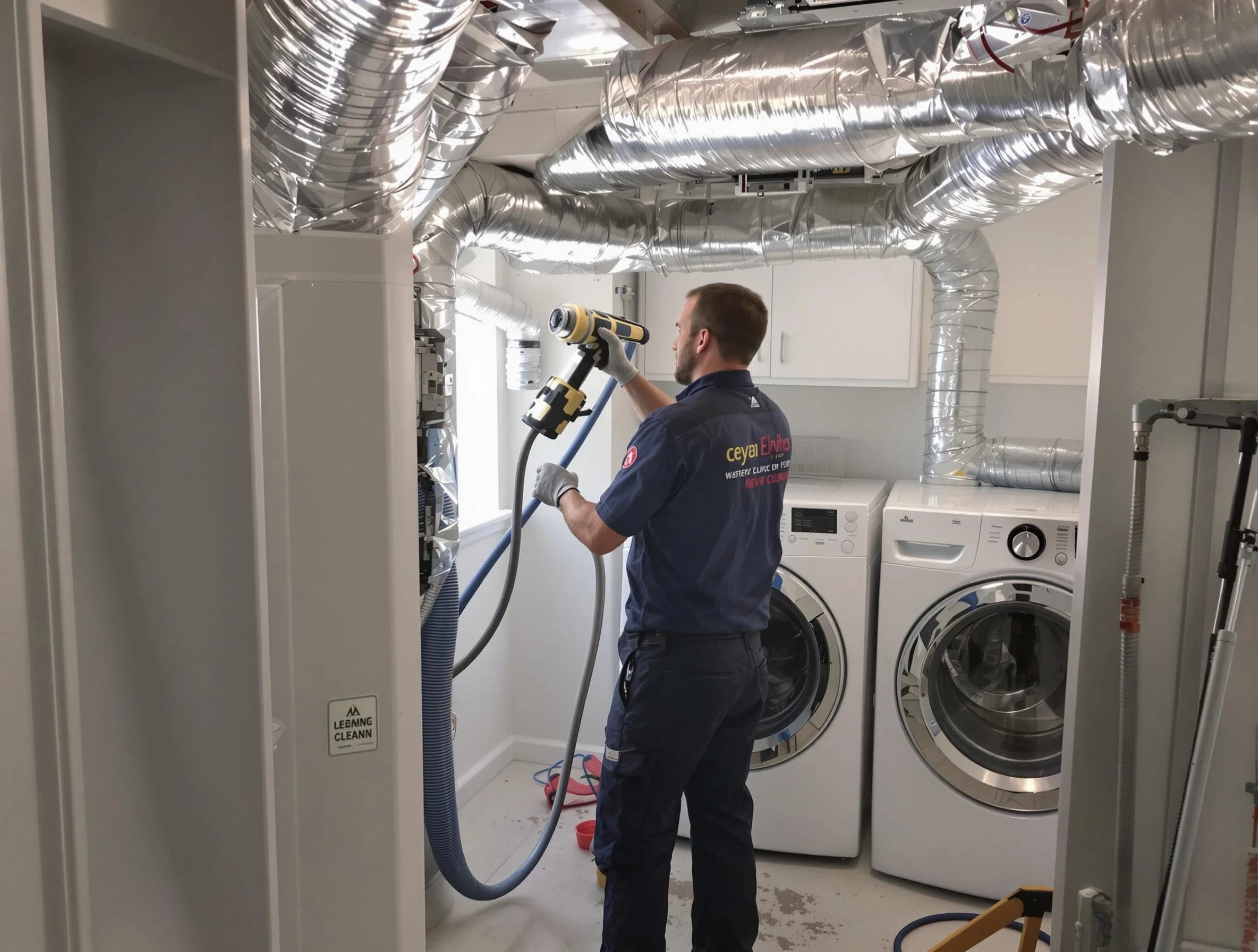 Murfreesboro Dryer Vent Cleaning specialist using advanced equipment for thorough duct cleaning in Murfreesboro